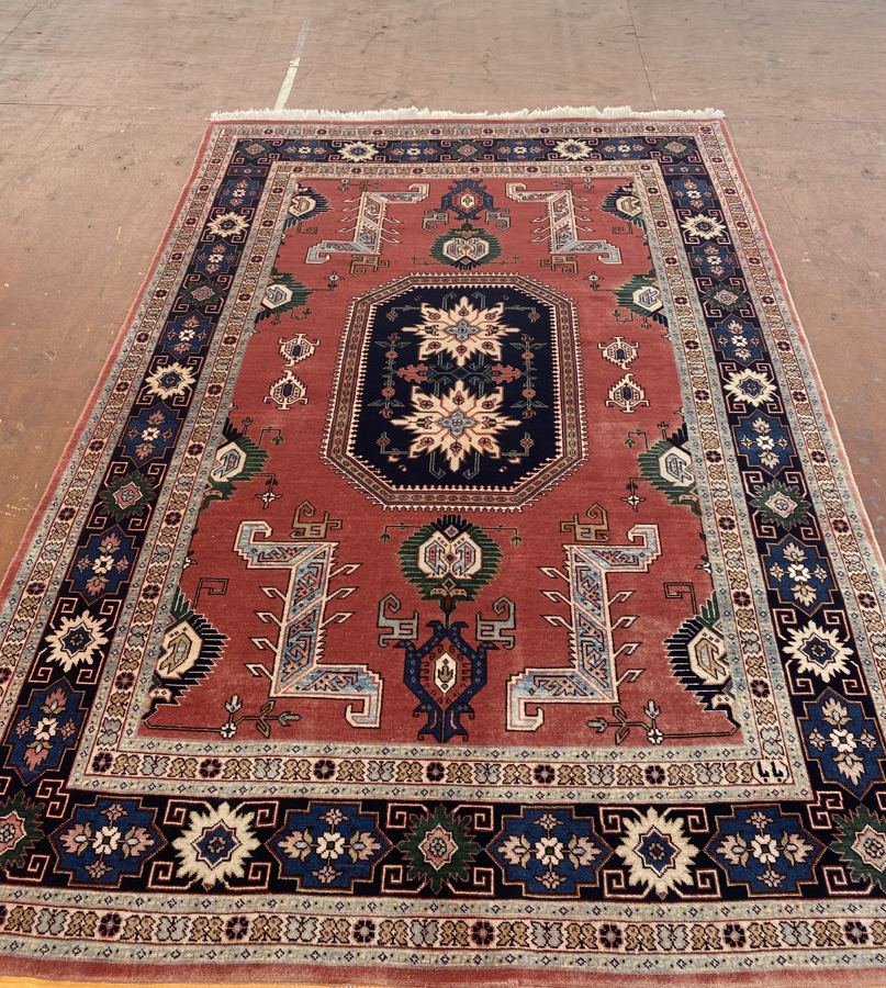 The same Kazak-design rug after shearing