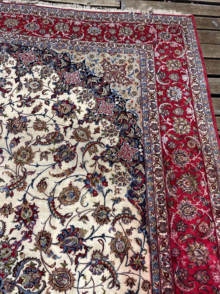The same Persian rug after color-run correction