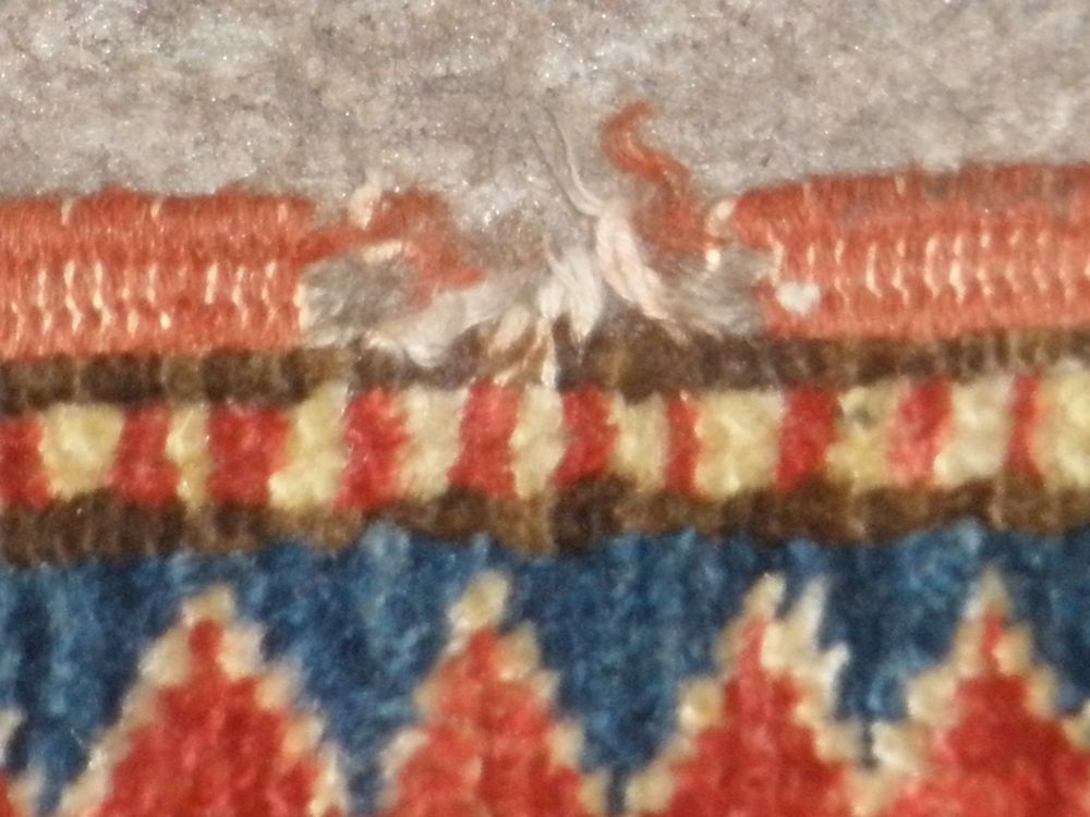 Rug side cord unraveling and frayed